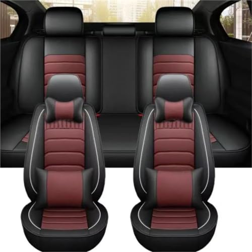 Housse de siège voiture pour Hyundai Tucson Santa FE i30 i40 et Creta en simili cuir bordeaux