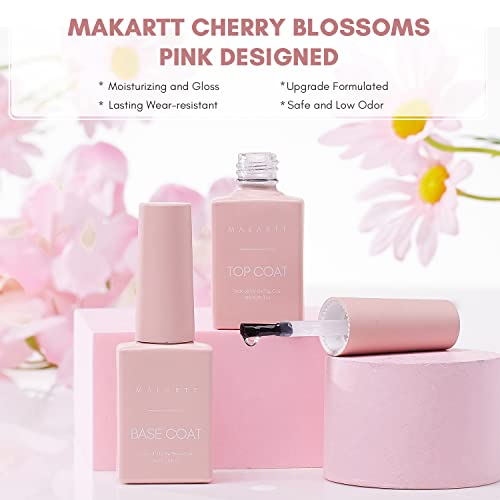 Makartt No Wipe Top Coat And Base Coat Kit, Clear Gloss Shiny Stain Resistant General Gel Top Coat Nail Polish Uv And Primer For Acrylic Nails Dip Powder Gel Nail Polish #TOP4