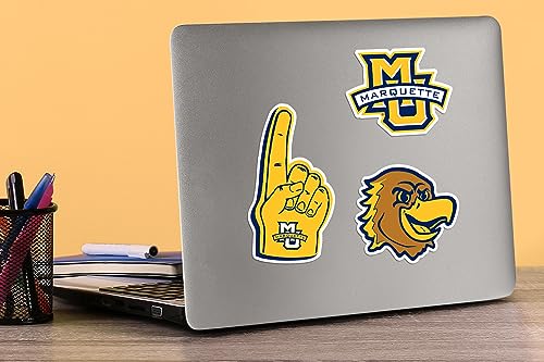 Image of Marquette University 8ct Vinyl Large Deluxe Stickers Variety Pack - Laptop, Water Bottle, Scrapbooking, Tablet, Skateboard, Indoor /Outdoor - Set of 8