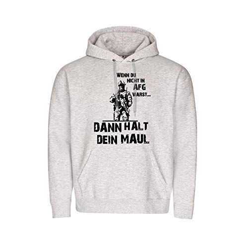 Pull à capuche Halt Dein Maul gris résistant au froid taille L