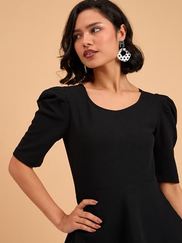 Image of barcino Black Peplum Top with Bellbottom Pants
