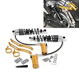 TOFR Remote Reservoir Rear Shocks Adjustable Motorcycle Rear Suspension for Harley Touring 2014-2024 Electra Glide Road King CVO Road Glide Street Glide CVO Limited Ultra Limited