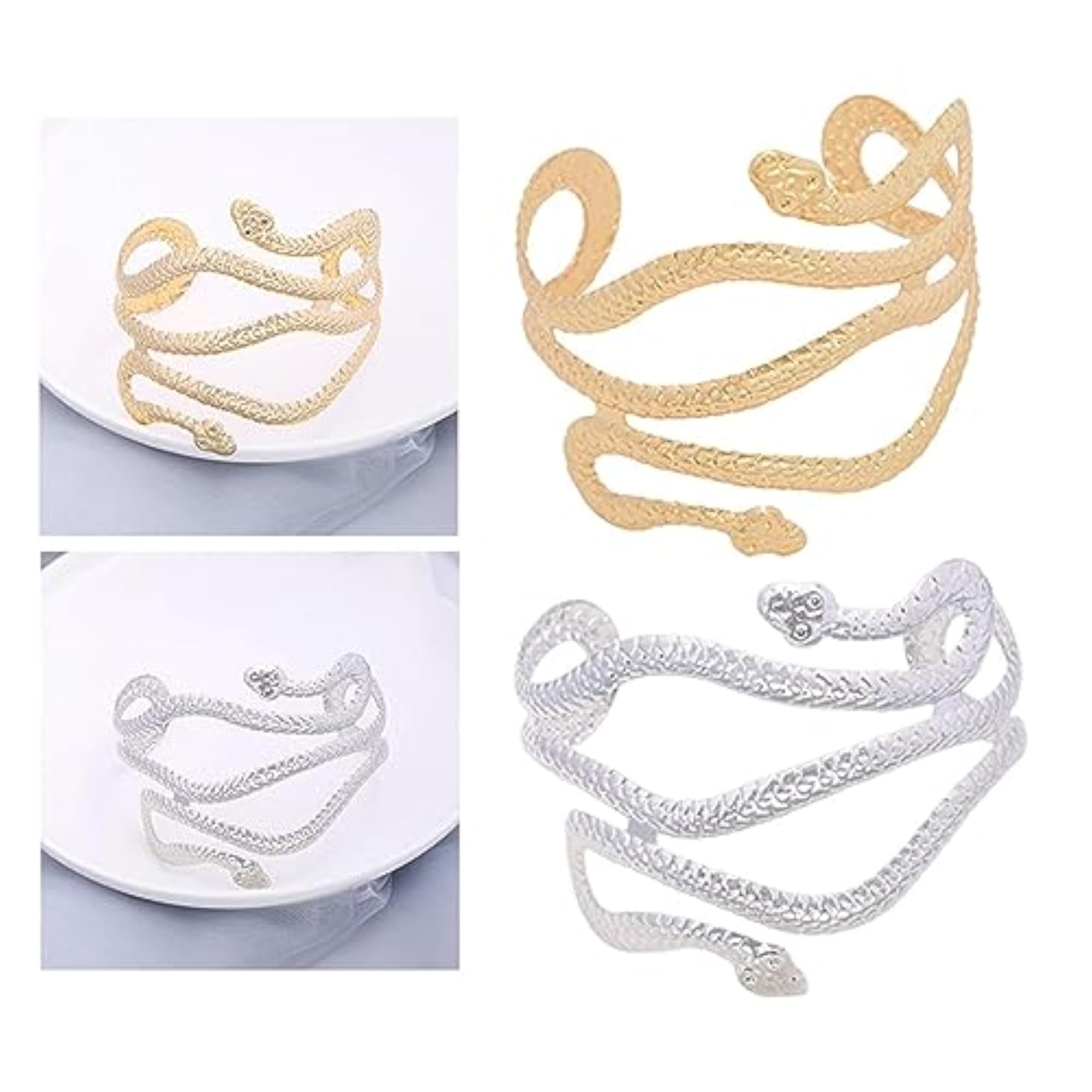 Women's Gold Snake Upper Arm Cuff Jewelry Armlet Wrap