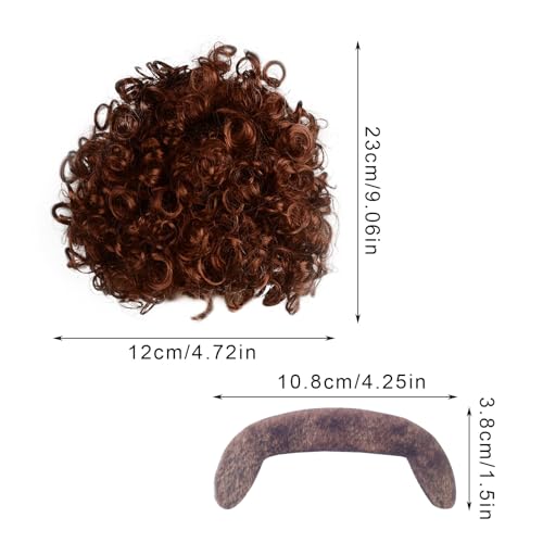 SKHAOVS Brown Perm Tash Fancy Dress Wig - Image 2