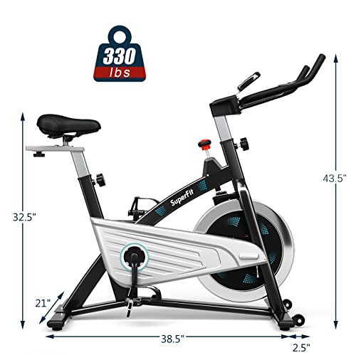 Gymax Magnetic Stationary Bike, 30Lbs Flywheel Indoor Cycling Bike With Lcd Monitor & Heart Rate Sensor, Adjustable Cardio Aerobic Spinning Exercise Workout Bike For Home Gym #TOP6