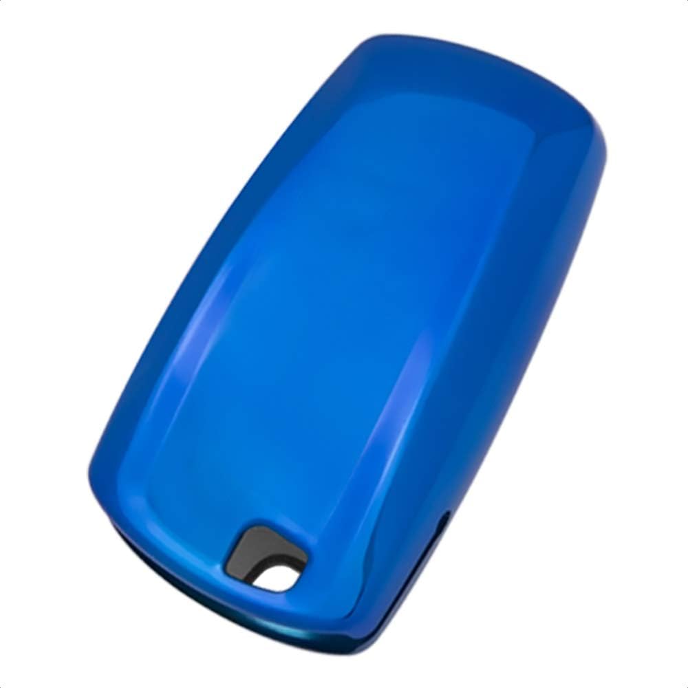 Smart Key Fob Case Blue TPU Protective Cover Compatible with BMW 1 3 4 5 6 7 Series GT3 GT5 M5 M6 X3 X4 3 4 Button Keyless Entry Remote Control Accessories