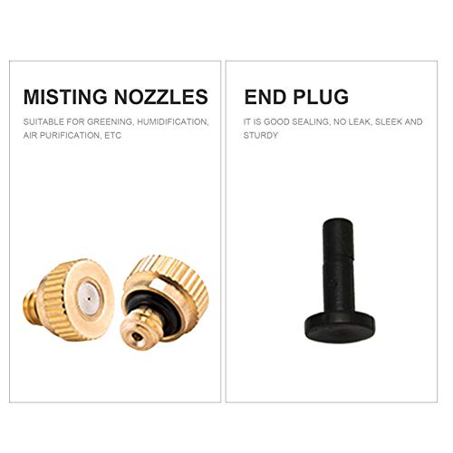 CASSONRM 10pcs bicos de nebulização com camisetas e plugue kit de bicos de nebulização de 1/4 pol.