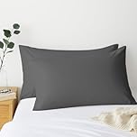 Comfort Beddings 2 Pack Pillowcases – 56x79cm Extra Wide Pillow Covers – 100% Egyptian Cotton – 800 Thread Count – Grey Extra Large Pillow Cases with Envelope Closure – Size 22"x31"