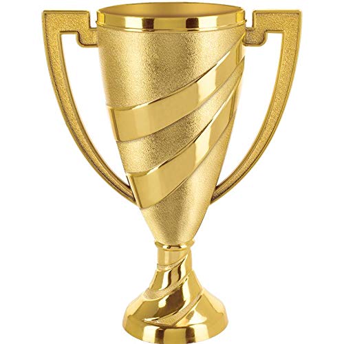 Crown Awards Custom Gold Cup Trophy, 8" Gold Cup Recognition Trophy On White Marble Base, 1 Pack #TOP1
