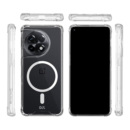 Image of DailyObjects Clear Magnetic Phone Case Cover Compatible with OnePlus 11 | Wireless Charging Slim Back Cover | 2 Layer Edge Protection & Shockproof