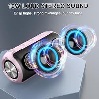 Hupoaf Bluetooth Lautsprecher mit Licht, Neues Musikbox Tragbarer Bluetooth Box mit 52mm Durchmesser Dual Lautsprecher, Tiefer Bass, IPX7 Wasserdicht Outdoor Speaker für Reisen/Party/Strand【2026】 – Ansicht 4