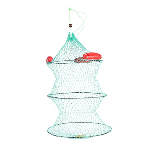 Toddmomy 1Pc Fishing Net With Float Fishing Gadgets Crab Tools Folding Clothes Drying Rack Crabbing Traps Foldable Fishing Net Fly Fishing Net Fishing Accessory Fishing Tool Fish Net Nylon #TOP24