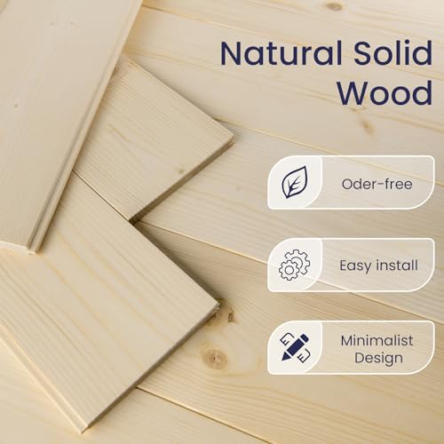 Image of SMARTSTANDARD 30in x 84in Sliding Barn Door with 5ft Barn Door Hardware Kit & Handle, Pre-Drilled Ready to Assemble, DIY Unfinished Solid Spruce Wood Panelled Slab, K-Frame, Natural