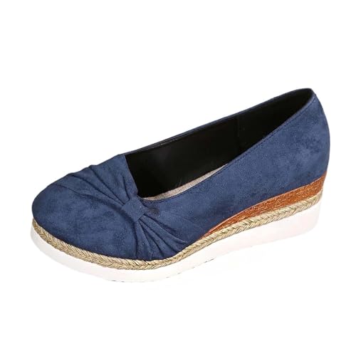 Mocasines con lazo tipo sandalia fina con cuña de vestir para mujer