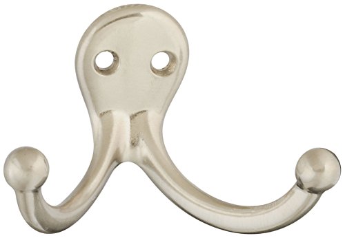 Stanley National Hardware S750-113 4030 Double Prong Robe Hook in Nickel