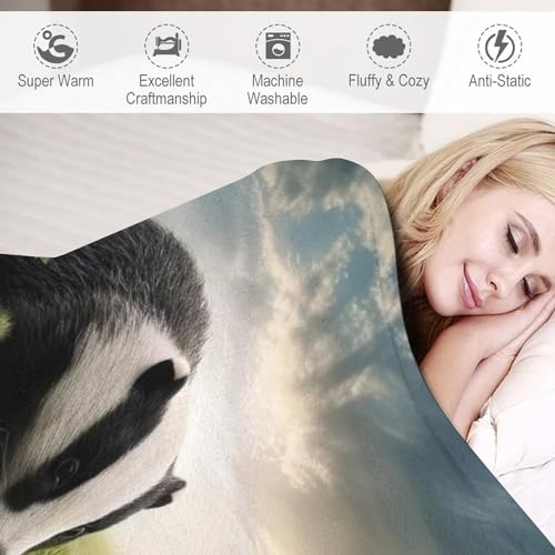 Couverture polaire blaireau en flanelle de lit 140x180cm