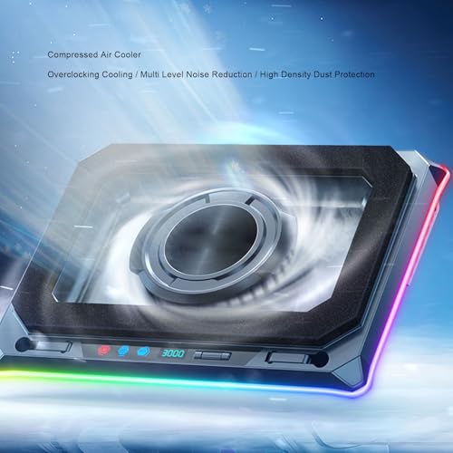 Base de enfriamiento para laptop Gaming RGB con ventilador industrial miniatura 2