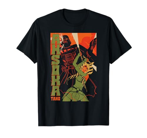 Star Wars Classic Ahsoka Tano & Darth Vader Vintage Poster T-Shirt