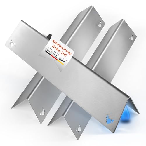 FENNEK Aromaschiene für Weber Spirit 200er 3er Set | Spirit E210/E215/E220 | Aromableche Brennerabdeckungen Flavorizer Bars | 1 5 mm Edelstahl Ersatzteile | Made in Germany