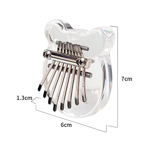 Kalimba Mini Kalimba en cristal transparent 8 touches portable Mbira piano à doigt Meilleur cadeau pour enfants débutants – vue 2