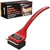 Grill Brush Bristle-Free Steam Cleaning, BBQ Brush Replaceable Heat-Resistant Kevlar Head with Grill Scraper Safe Barbecue Grill Cleaner-Red