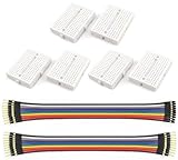 WWZMDiB 6Pcs SYB-170 Mini Breadboard White Breadboard Small Plates + Multicolored Dupont Wire 10pin Male to Male, 10pin Male to Female Breadboard Jumper Wires