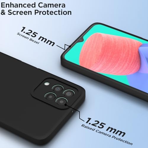 Image of Outlouders Back Cover for Samsung Galaxy M33 5G | Camera Protection | Durable Soft Matte Silicone Bumper Case (Black)