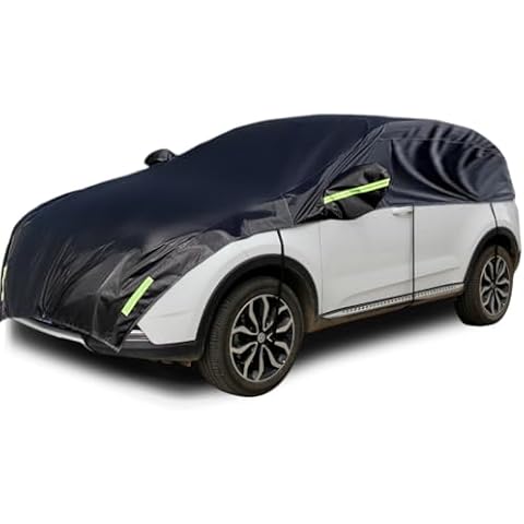 Konnfeir Half Car Cover All Weather Car Body Cover for All Season Sunshade Cover Snow Cover Waterproof 420D Oxford Fabric (Fit Hatchback) Cover