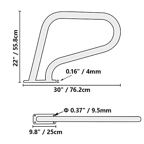 A-Karck Inground Pool Handrail 30 X 22 Inch, 304 Stainless Steel Swimming Pool Hand Rail With Blue Grip Cover, 250 Lb Load Capacity Rustproof Pool & Spa Handle #TOP6