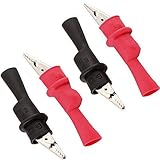 (1) Clips de cocodrilo protectores completos aislados 4 piezas rojo negro
