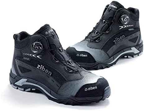 ZIBEN ZB174 - Boa Closure Lacing System Steel Composite Toe Safety Water Proof Construction Working Comfortable Lightweight Combat Work Boots Shoes for Men & Women (10.5 M US)