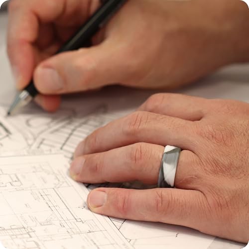 Rinfit Silicone Rings for Men 9mm Wide, 2.2mm Thick - Mens Rubber Wedding Bands - 4Love Collection Patented Design - Pack AG, Size 10