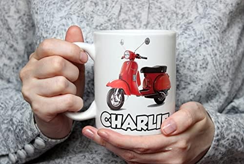 AK Giftshop Personalised Mug - Scooter Vespa - Gift - Birthday - Christmas - Stocking Filler - Secret Santa