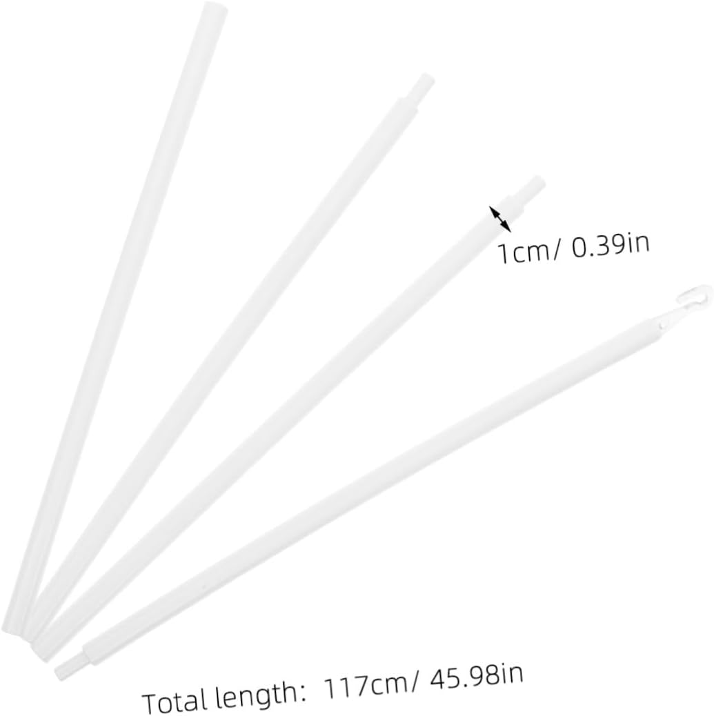 Outanaya 117CM PP Plastic Curtain Opener Rod Adjustable Drapery Pull Wand for Window Blinds Easy to Install 4-Piece Set Suitable for Home Office