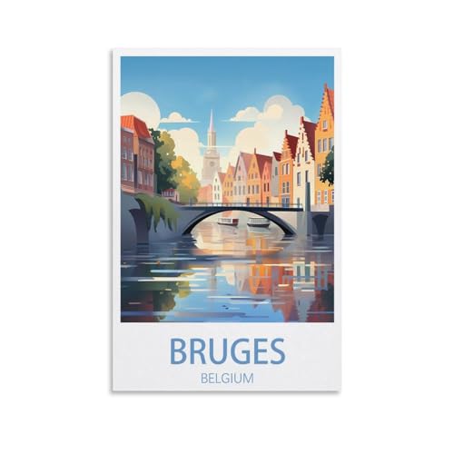 Poster de voyage Bruges décoration murale salon 50x75