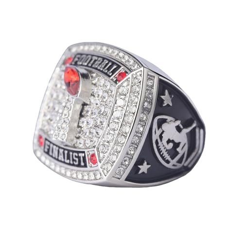 Image of 12 pcs Pack FFT02 6 Styles Football Championship Trophy Ring Champion and Finalist Awards Finger Size 9