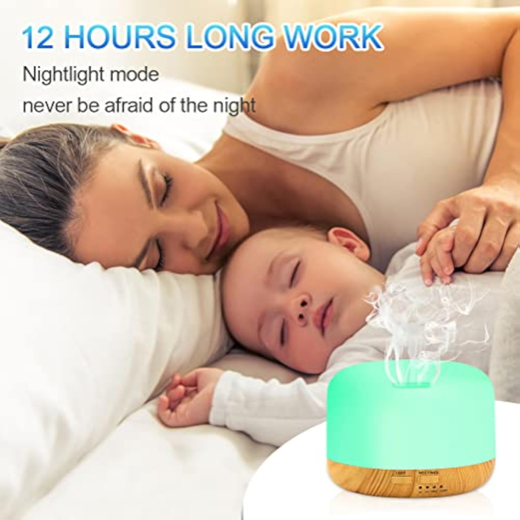 450ml Aroma Diffuser, Ultrasonic Humidifier with LED