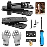 Pivot Hinge Kit for Murphy Door, Hidden Door Hinge Hardware Kit, 570 Lbs Load-Bearing Heavy Duty 360 Rotation Invisible Hinges for Secret Door or Hidden Door Bookcase, Easy DIY Hidden Door System
