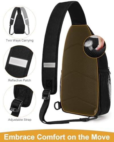 waterproof sling bag lifestyle shot medium black