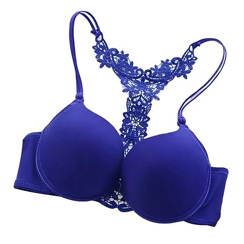 Soutien-gorge push-up sans armatures bleu bralette confortable pour femme taille 12