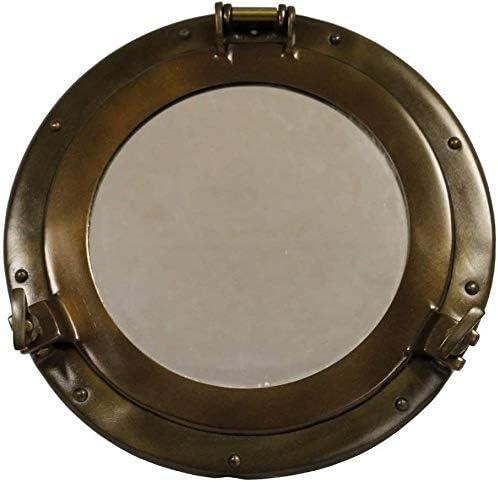Wholesale Gift 11" Antique Finish Porthole Mirror: Maritime Nautical Ship Decor