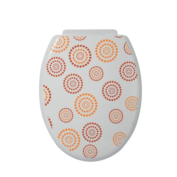 MSV Abattant WC PP Dots Orange & Blanc - Charnières PS