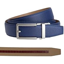 Nexbelt Mens Vegan Leather Ratchet Belt Adjustable No-Hole Belt for Golf, Casual, and Dress Cut-to-Size, 1 3/8" Wide