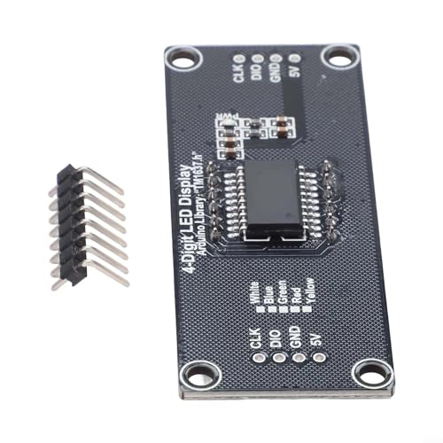 Módulo de visualización de tubo de reloj LED RGB de 4 dígitos TM1637 de 0.56 pulgadas para Arduino, escala de grises ajustable de 8 niveles, pantalla digital de ánodo común con 5V Con(blanco)
