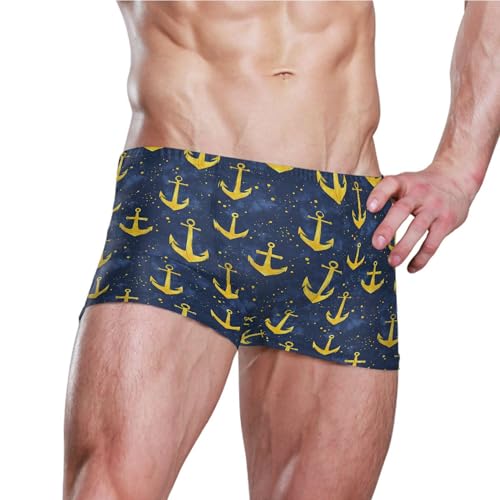 Anchor Mens Swim Trunk Swimwear Bathing Suit Swim Brief Square Leg Board Short S B04048603