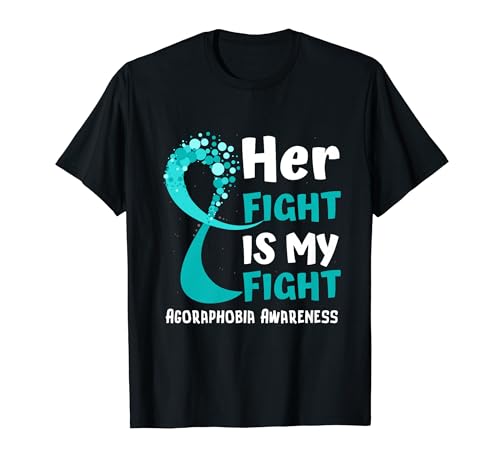 Agorafobia Awareness Teal Ribbon Family Fighter Hope Camiseta