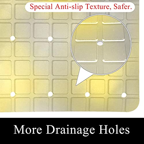 Tapis de bain antidérapant lavable en machine avec ventouses de fixation