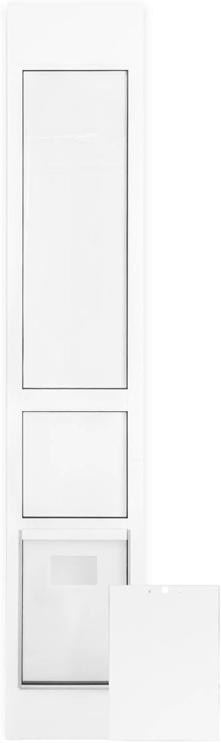 Dog Door for Sliding Glass Door - Large Doggy Door for Sliding Door Dog Door Insert - 78 3/8 Inch to 82 1/2 Inch Height Adjustable Pet Door with Lock - Openning Size: 11" W x 15.7" H