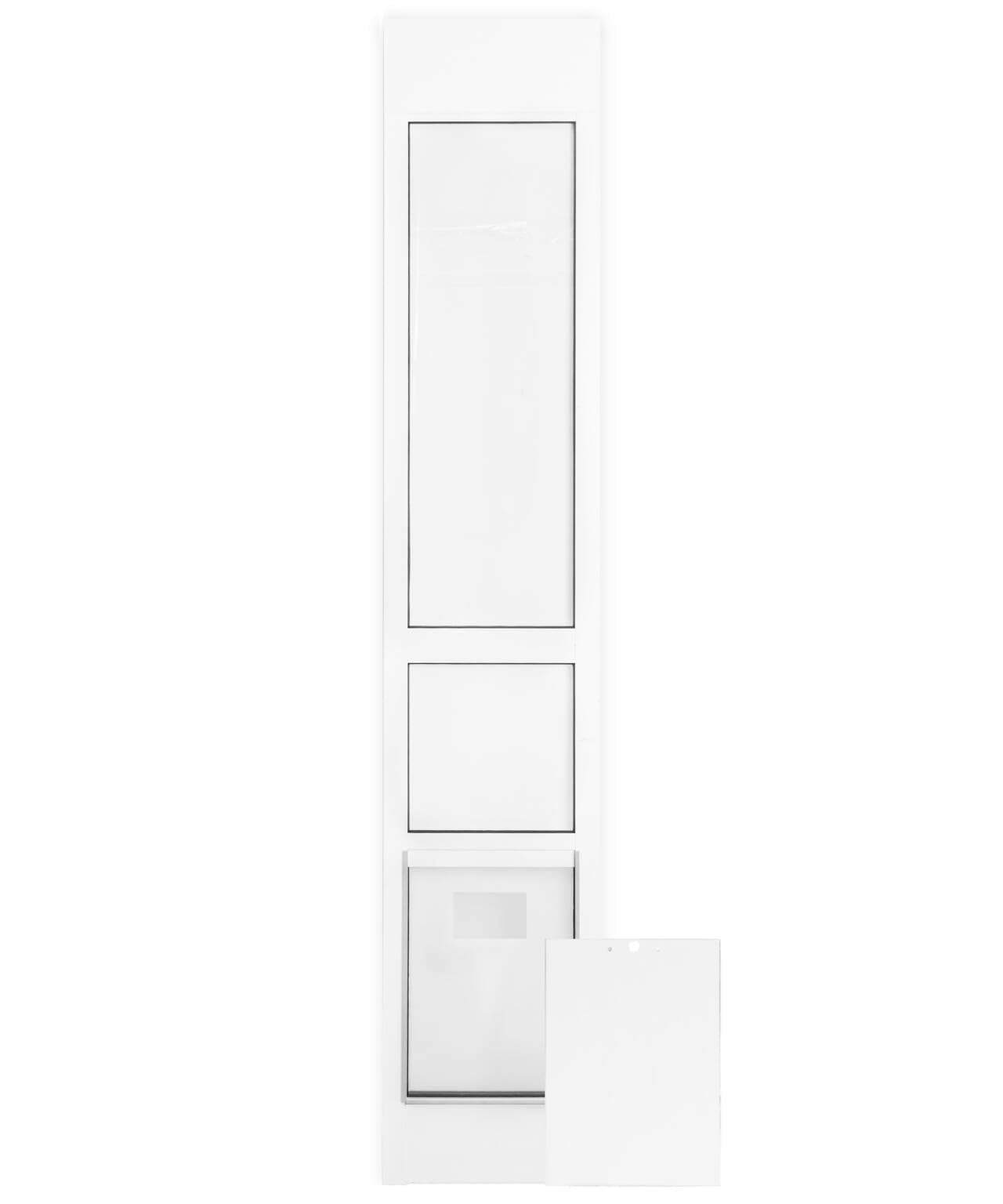 Dog Door for Sliding Glass Door - Large Doggy Door for Sliding Door Dog Door Insert - 78 3/8 Inch to 82 1/2 Inch Height Adjustable Pet Door with Lock - Openning Size: 11" W x 15.7" H