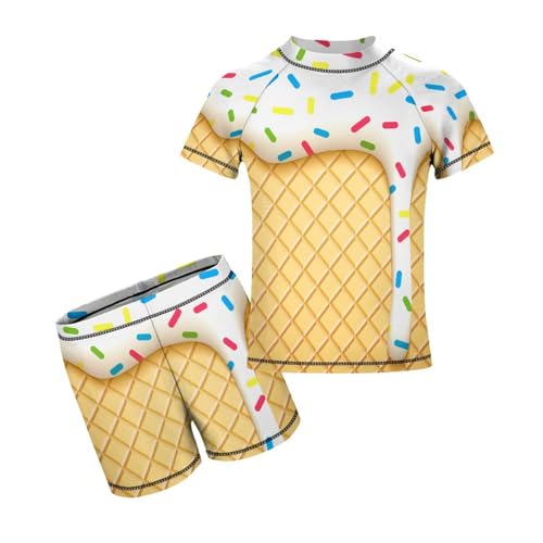 Ice Cream ConeChildren's Swimsuits Boys Two Piece Suit7-9Y（120cm）
